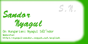 sandor nyagul business card